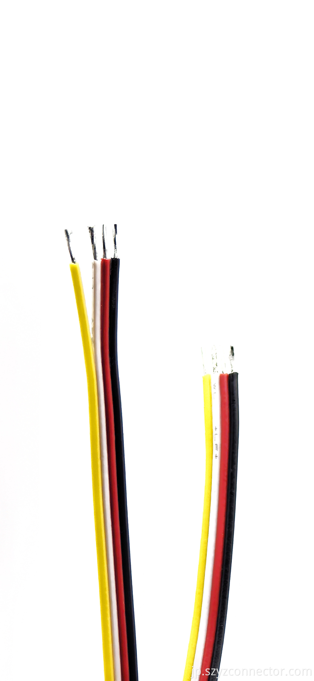 ケーブル:ねじれたワイヤ(黄色/白/赤/黒)、全長160mm、缶 Cable:Twisted Wire (Yellow/White/Red/Black), Total Length 160mm, Tinned